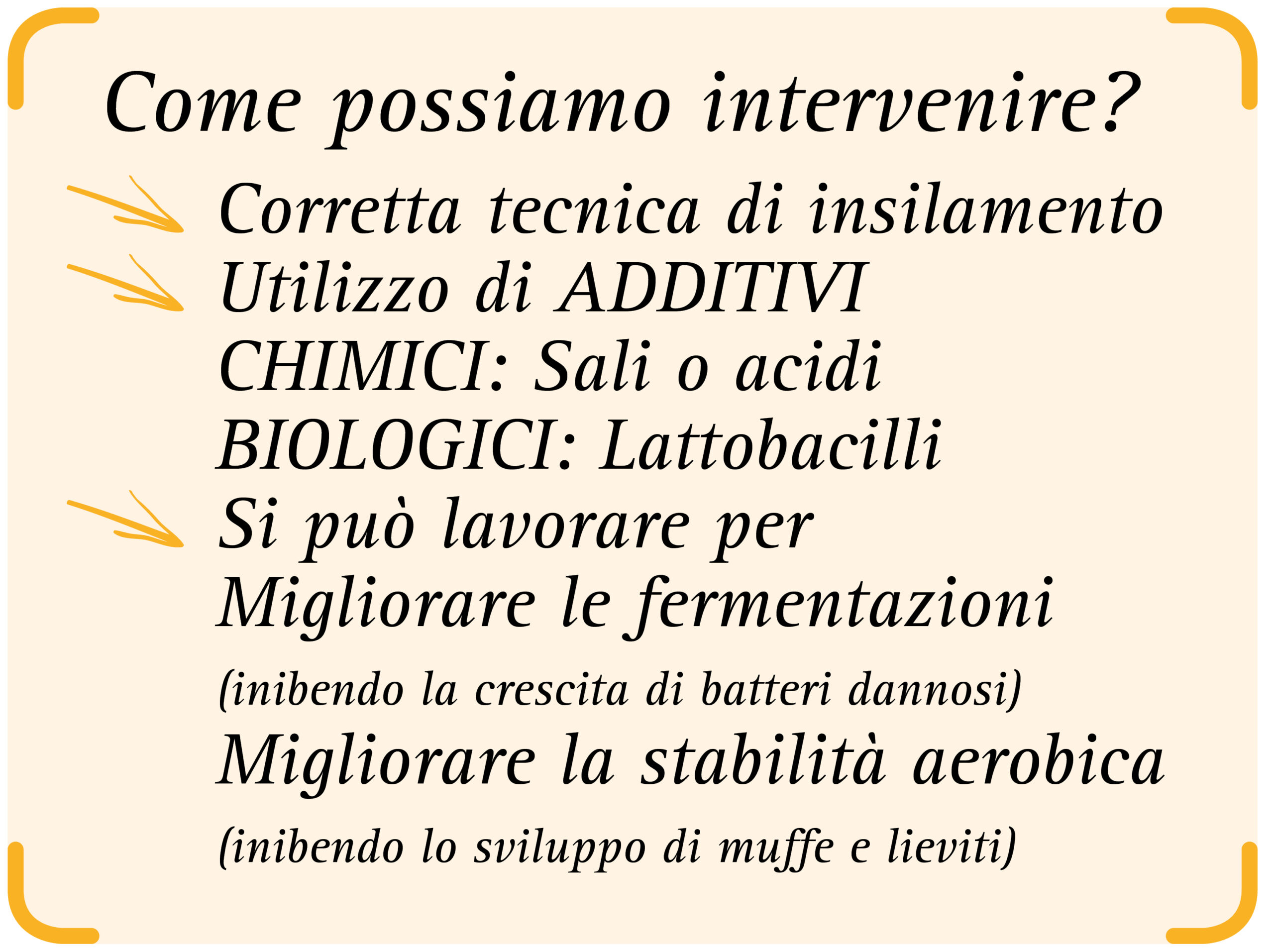 Additivi per la conservazione del foraggio