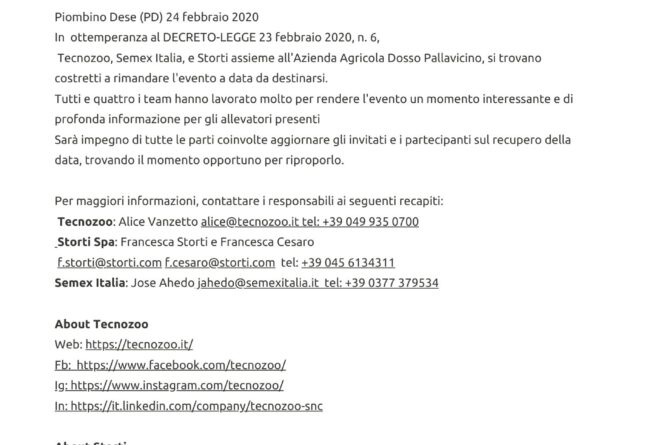 Dosso Pallavicino Comunicato Stampa n.2/2020